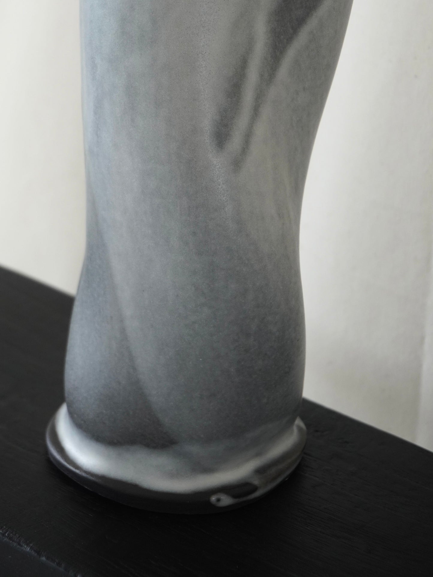 'Fluiform' Black Porcelain Vase