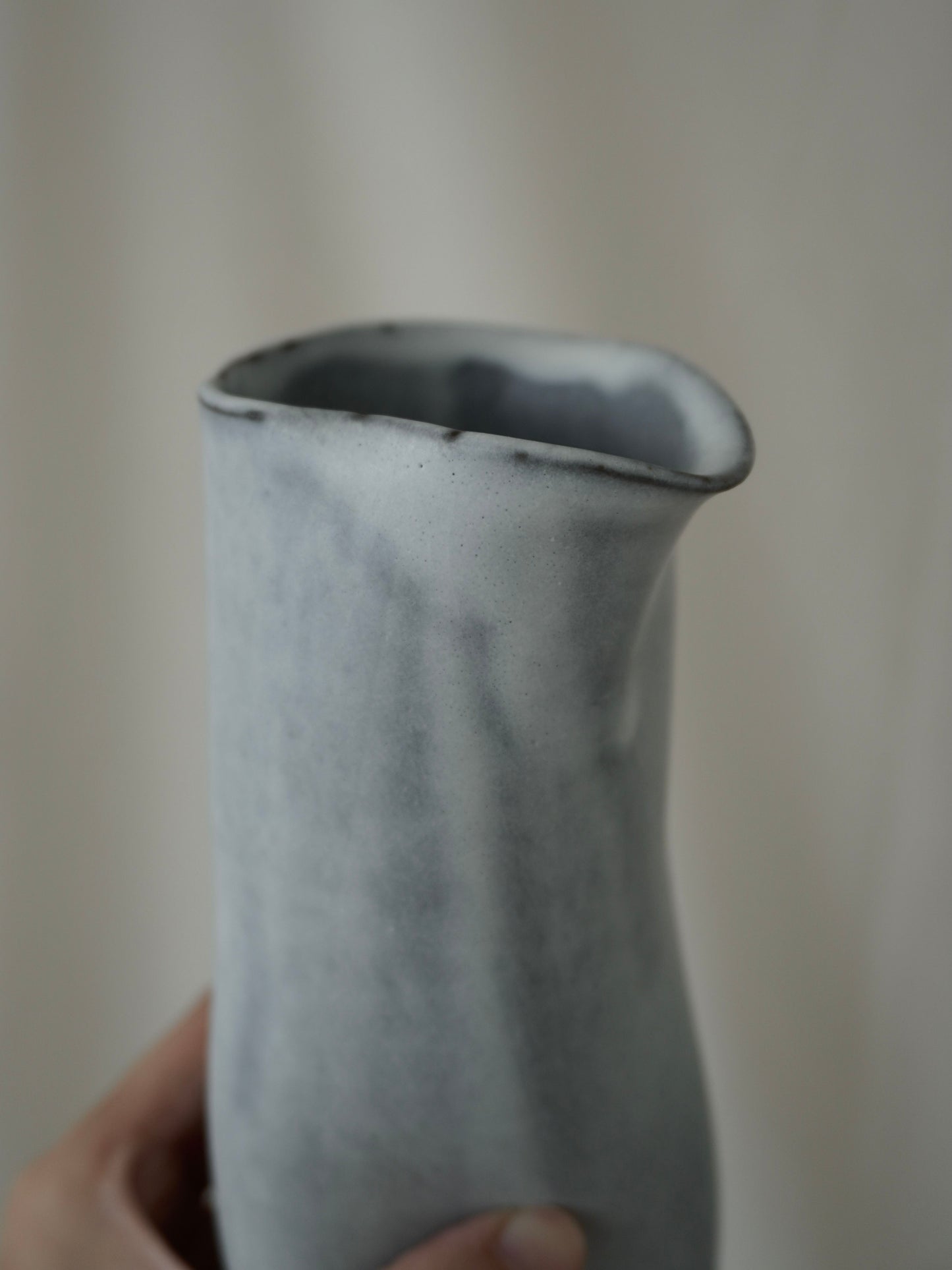 'Fluiform' Black Porcelain Vase