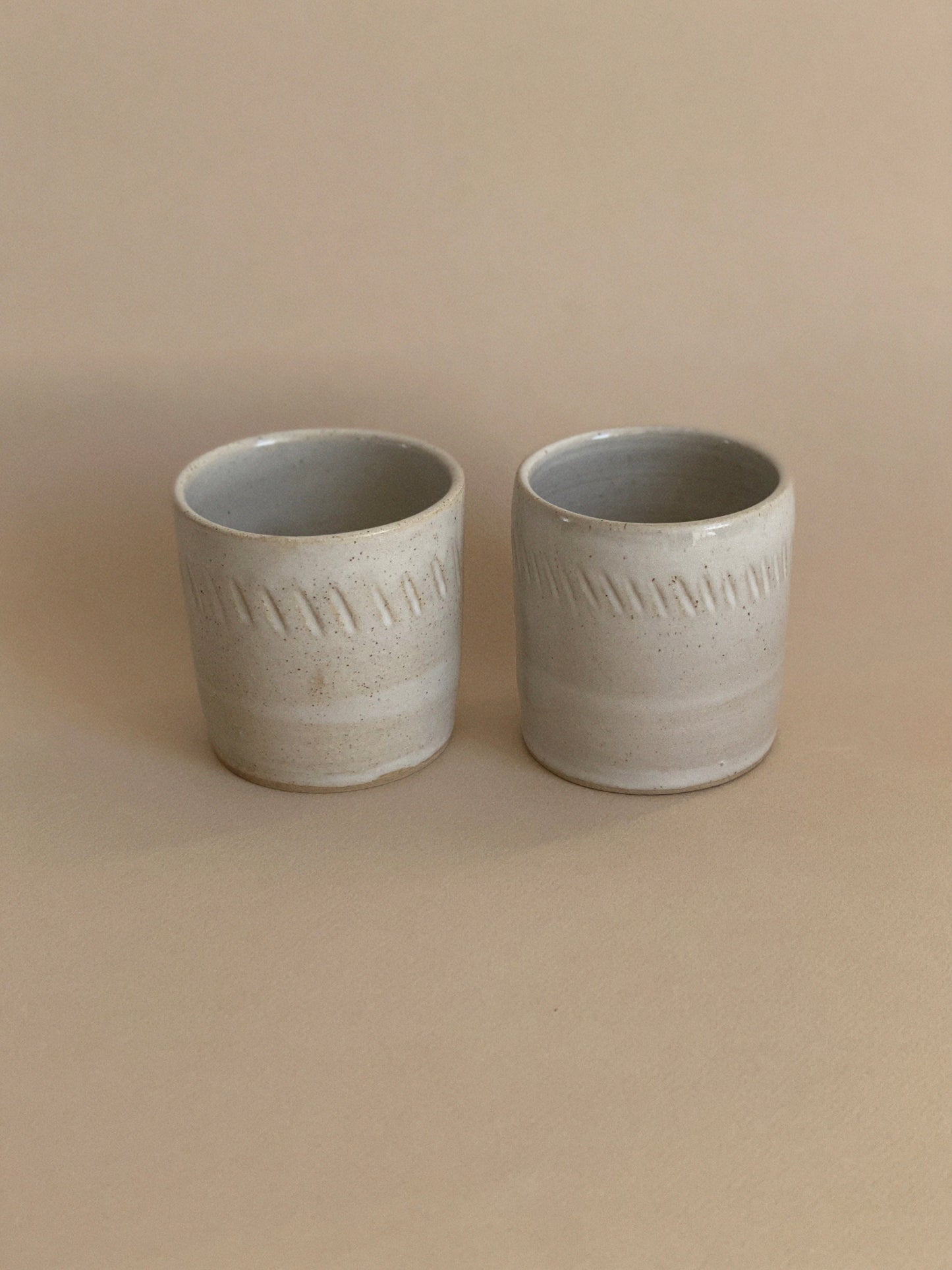 Hand-carved lines latte cup